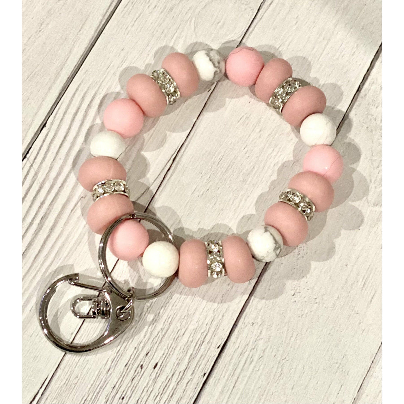 Pink Bling Keychain bracelet