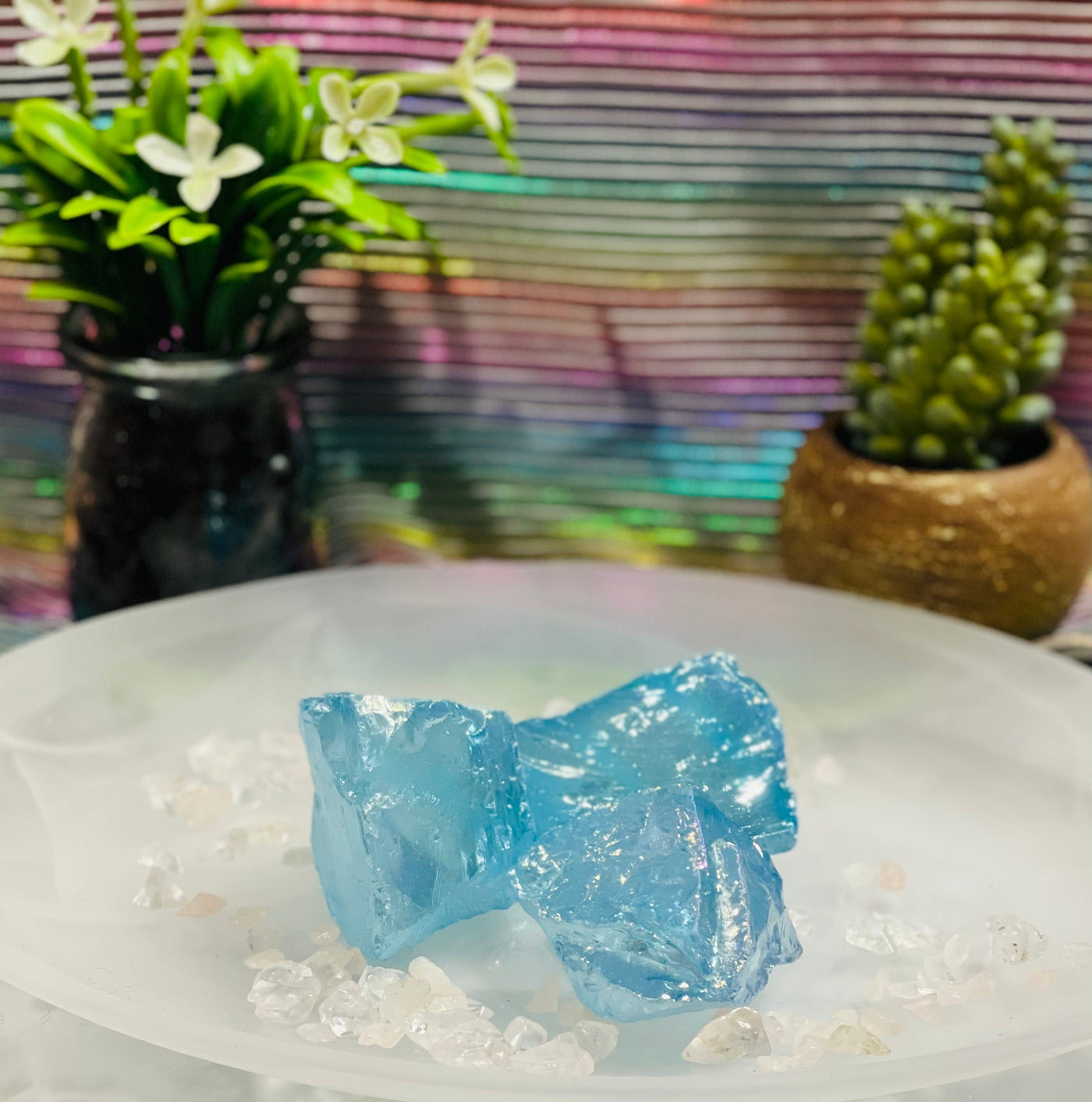 Blue Aura Raw Stone Crystal