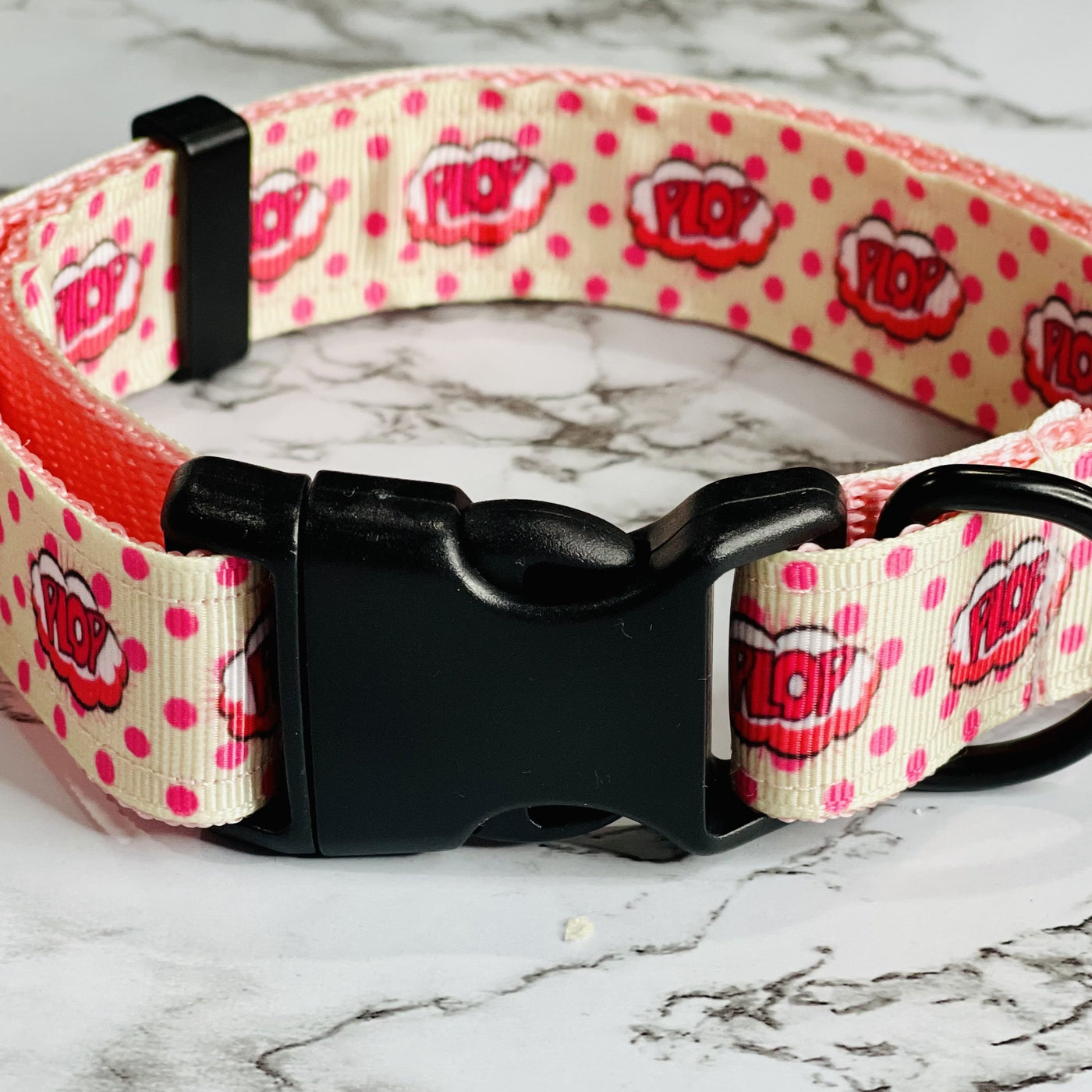 Pink Plop dog collar