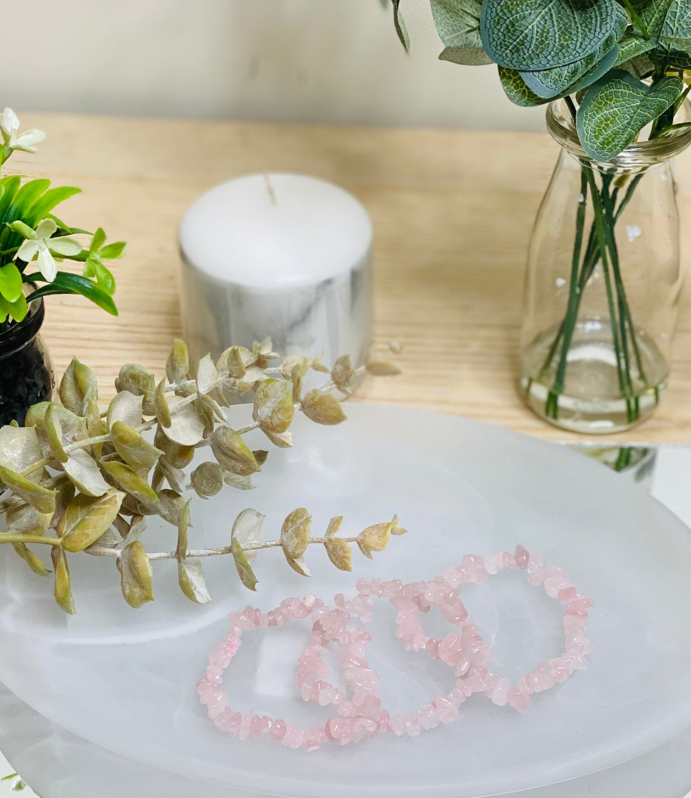 Rose Quartz Chip Bracelets