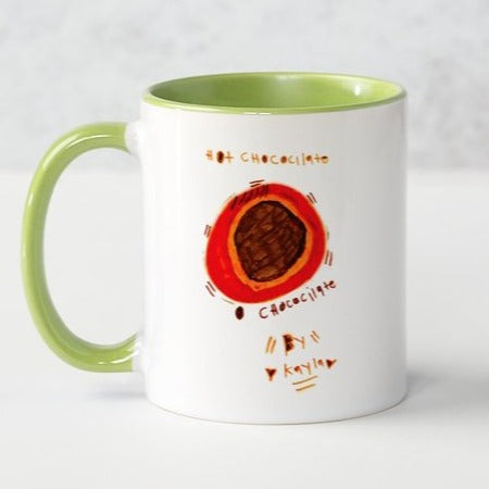 Kayla Designed Green hot chocolate mug